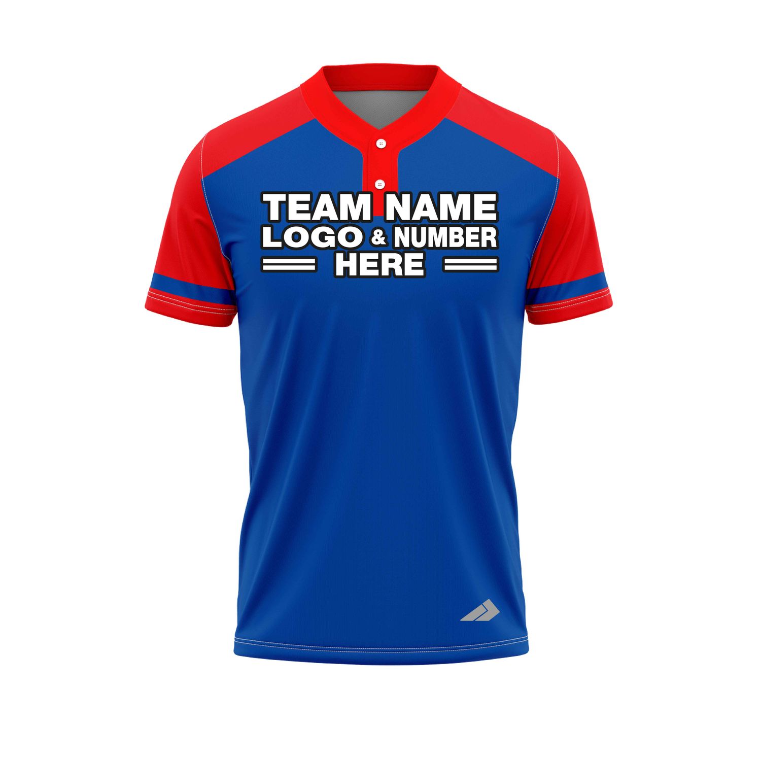 Custom Fully Sublimated Radiant Six Pattern Blue Red Performance Baseball Softball Two Buttons Jersey 25083
