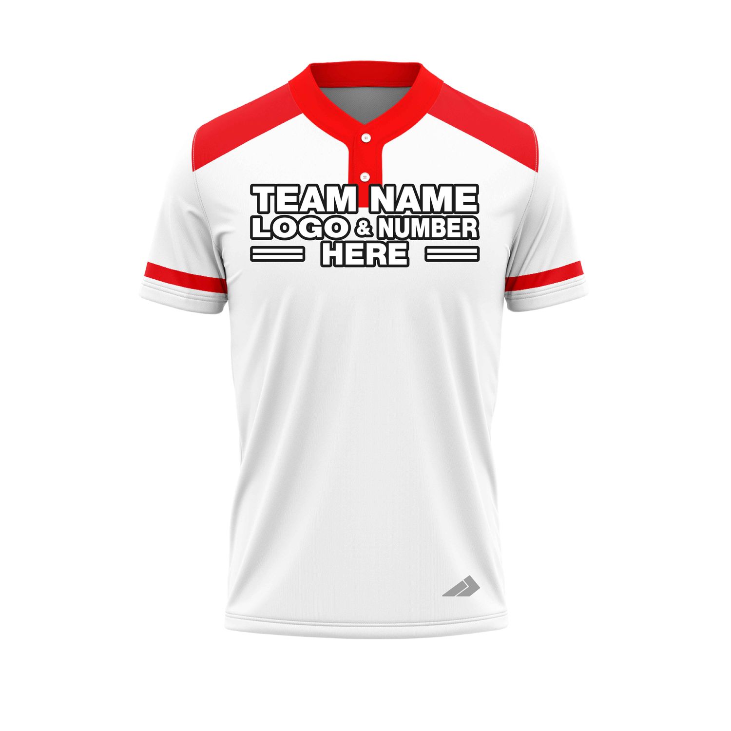 Custom Fully Sublimated Radiant Eleven Pattern White Red Performance Baseball Softball Two Buttons Jersey 25088