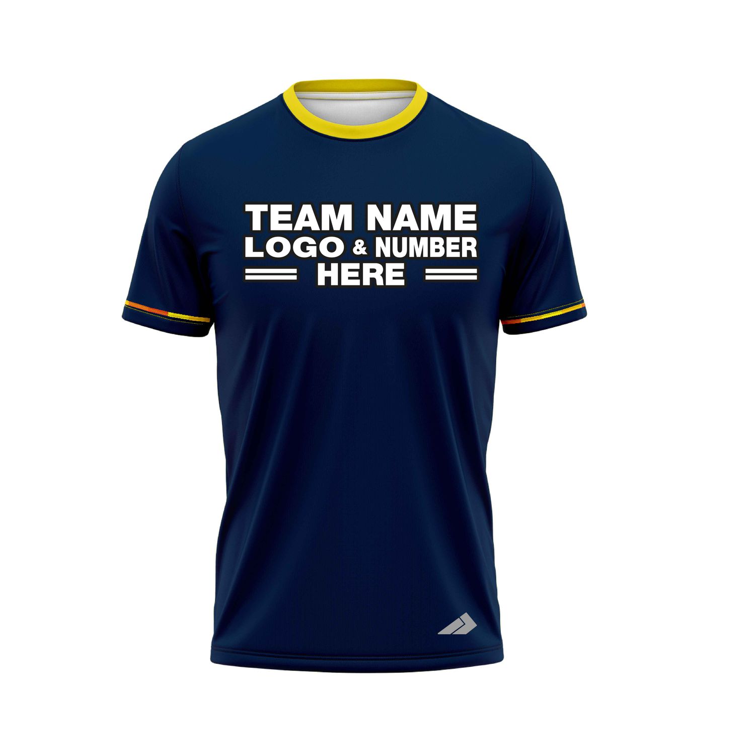Custom Fully Sublimated Solid Three Pattern Dark Blue Yellow Performance Baseball Softball Jersey 25095