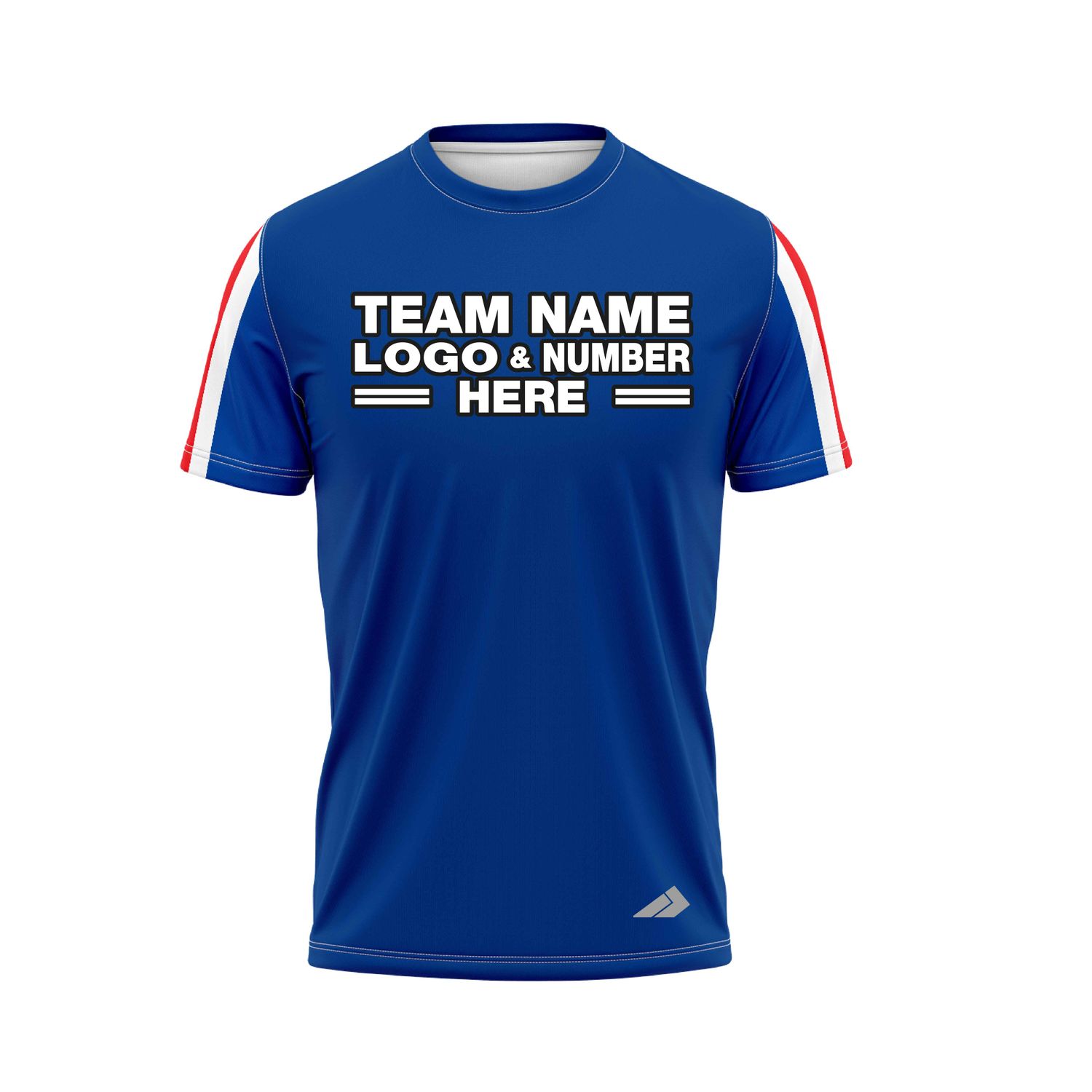 Custom Fully Sublimated Vertical Stripes on Sleeves Two Pattern Blue Red White Performance Baseball Softball Jersey 25102