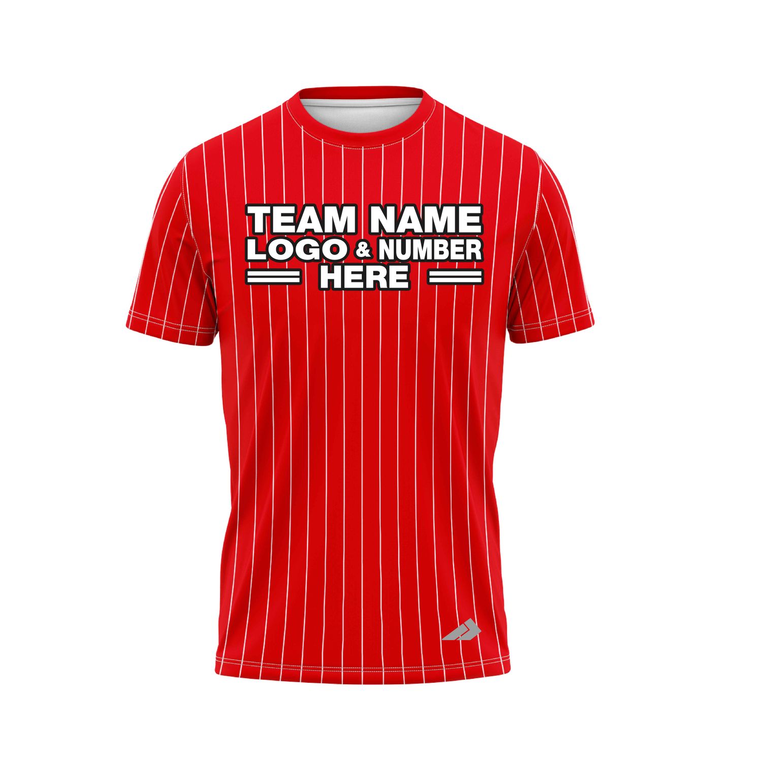 Custom Fully Sublimated Vertical Stripes Nine Pattern Red White Performance Baseball Softball Jersey 25106