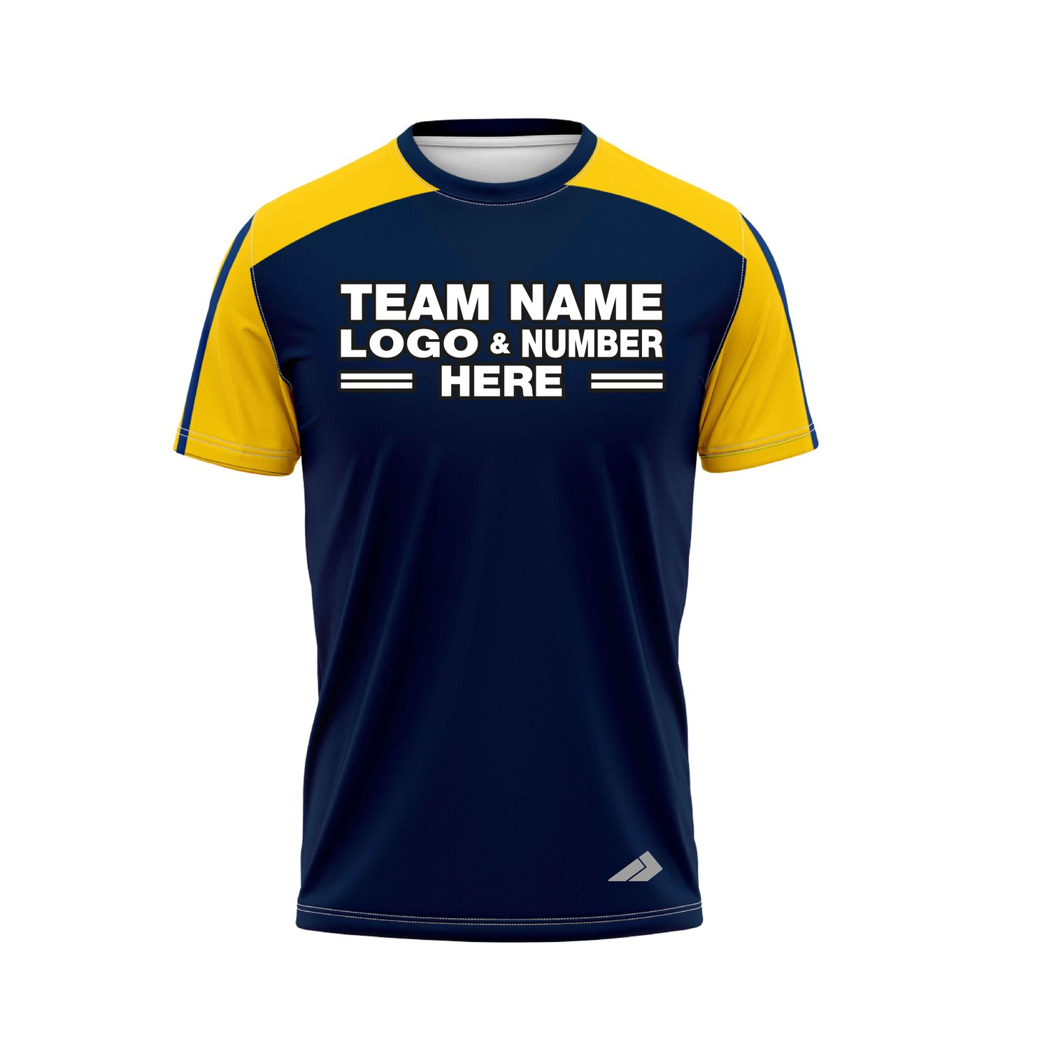 Custom Fully Sublimated Radiant Pattern Navy Blue Yellow Performance Baseball Softball Jersey 25119