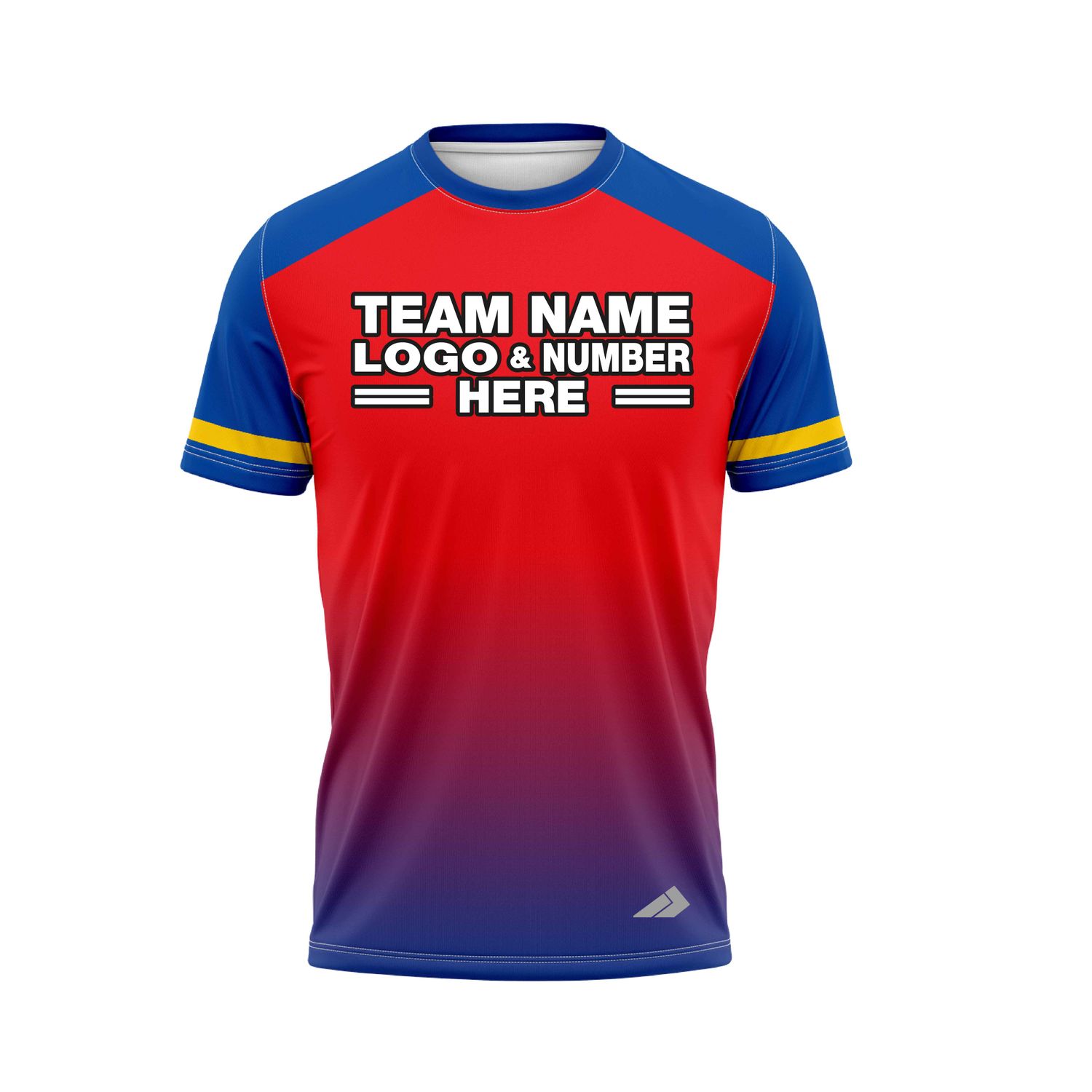 Custom Fully Sublimated Faded from the Bottom Three Pattern Red Blue Yellow Performance Baseball Softball Jersey 25130