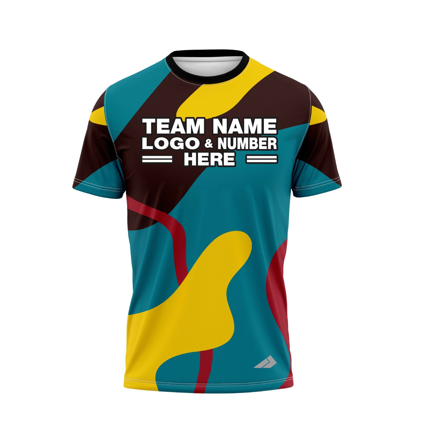 Custom Fully Sublimated Spots Pattern Teal Black Yellow Red Performance Baseball Softball Jersey 25131