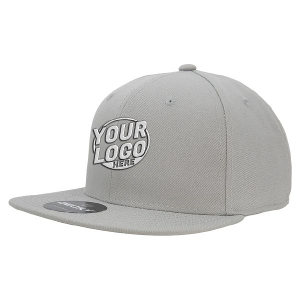 RP1 Baseball 6 Panel High Profile Structured Acrylic / Polyester Flat Bill Fitted Gray Hat 00159