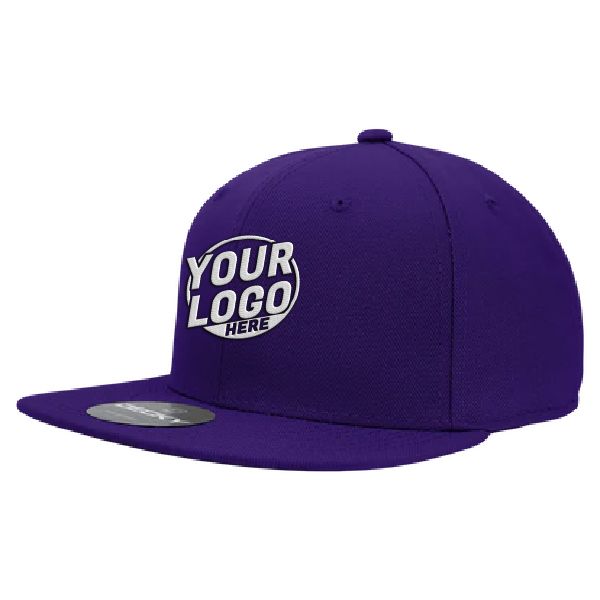 RP1 Baseball 6 Panel High Profile Structured Acrylic / Polyester Flat Bill Fitted Purple Hat 171