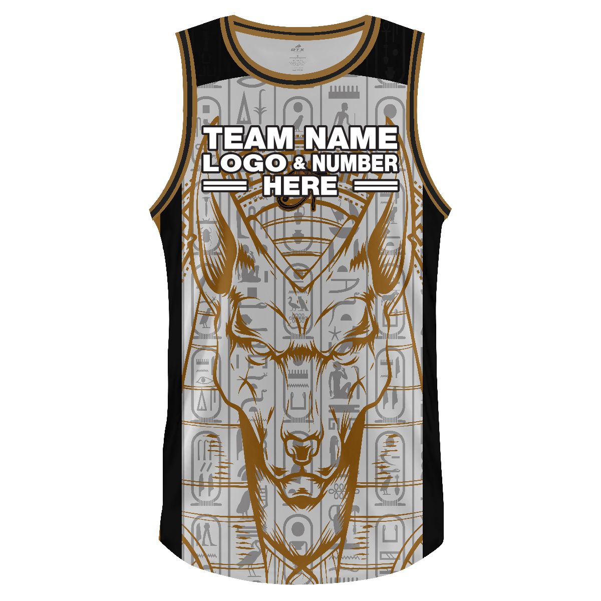 Custom Fully Sublimated Deer Pattern Black White Gold Performance Basketball Uniform Jersey 5367