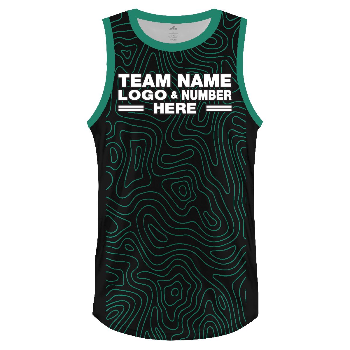 Custom Fully Sublimated Maze Pattern Black Teal Performance Basketball Uniform Jersey 5387