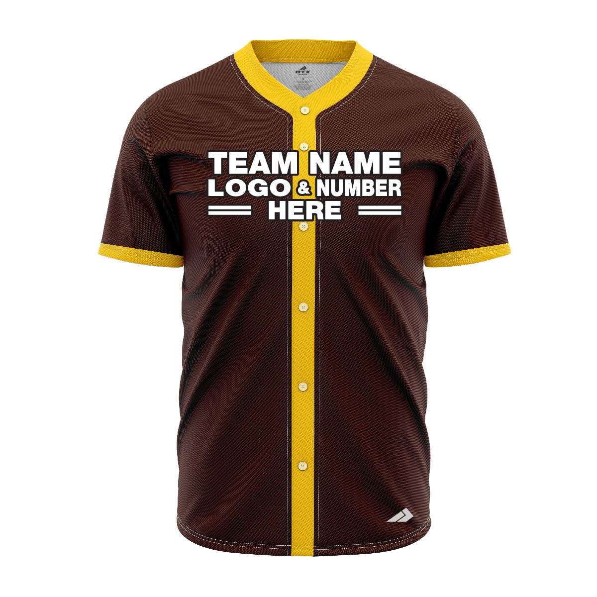 Custom Fully Sublimated Solid Pattern Dark Red Yellow Performance Baseball Softball Full Buttons Jersey 16842