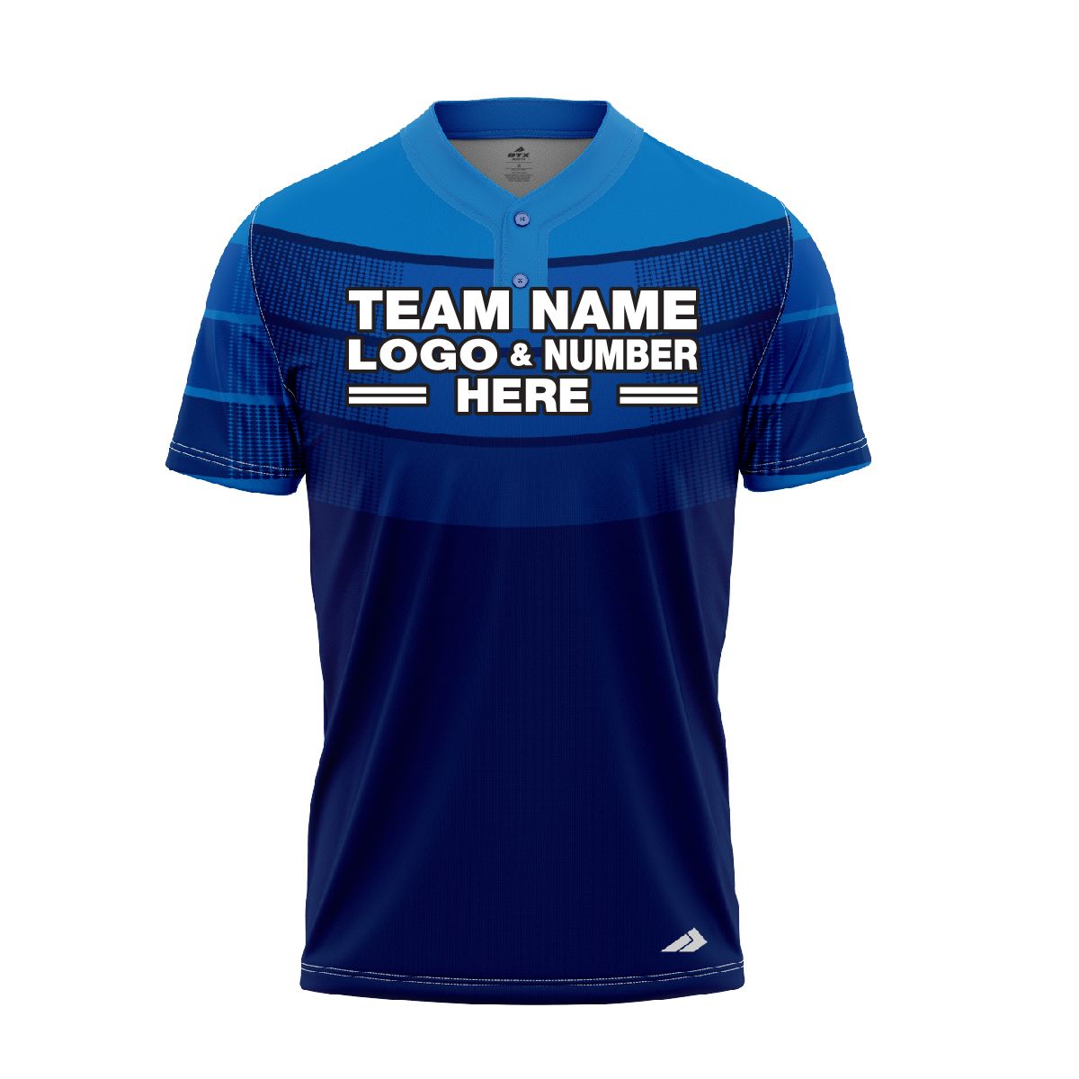 Custom Fully Sublimated Original Pattern Blues Performance Baseball Softball Two Buttons Jersey 16992