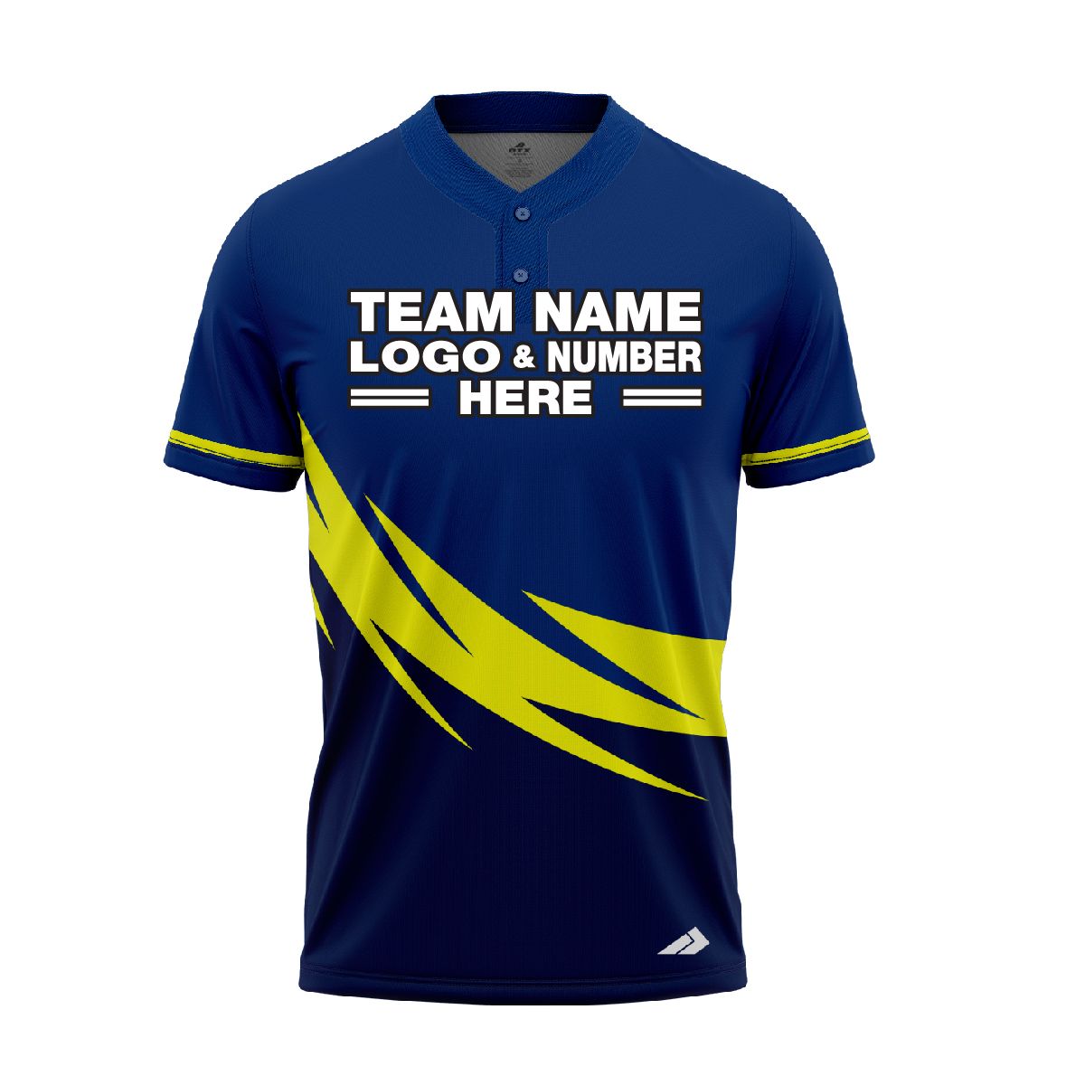 Custom Fully Sublimated Spikes Two Pattern Dark Blue Green Performance Baseball Softball Two Buttons Jersey 17032