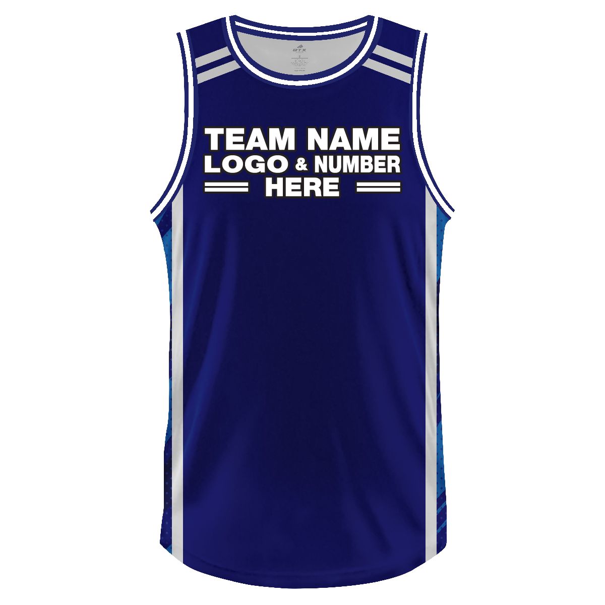 Custom Fully Sublimated Tenue Three Pattern Blue White Performance Basketball Uniform Jersey 18084