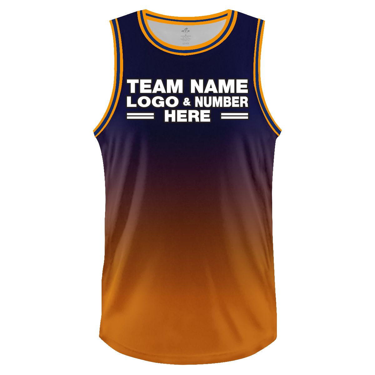 Custom Fully Sublimated Faded from Bottom Pattern Orange Dark Blue Performance Basketball Uniform Jersey 18280