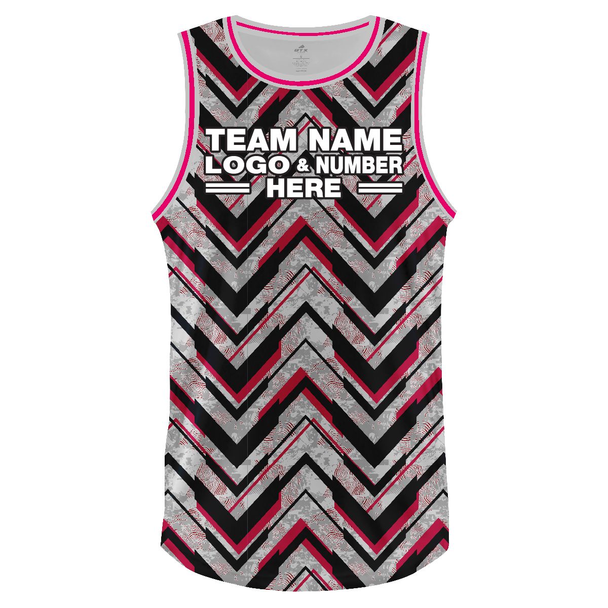 Custom Fully Sublimated Spikes Down Pattern White Black Pink Performance Basketball Uniform Jersey 18196