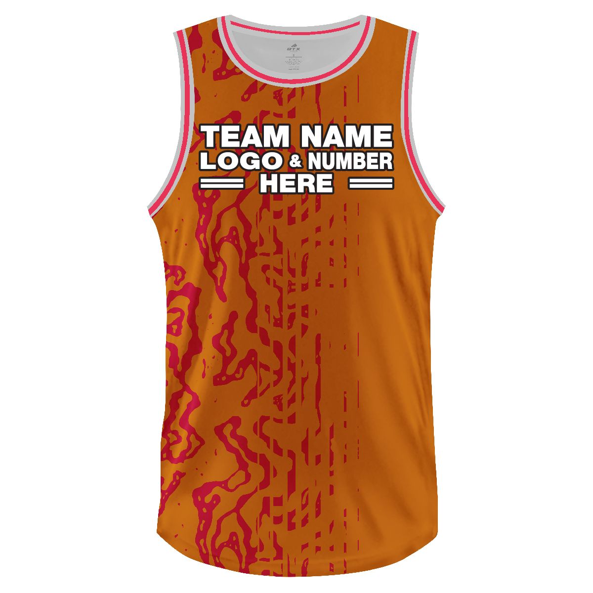 Custom Fully Sublimated Hieroglyphs Pattern Orange Pink Performance Basketball Uniform Jersey 18216