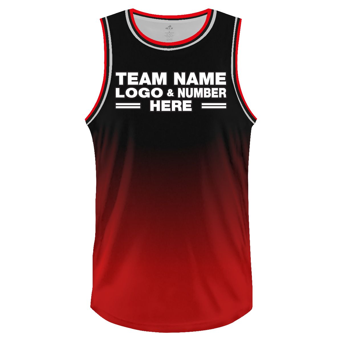 Custom Fully Sublimated Faded from Bottom Two Pattern Red Black Performance Basketball Uniform Jersey 18290