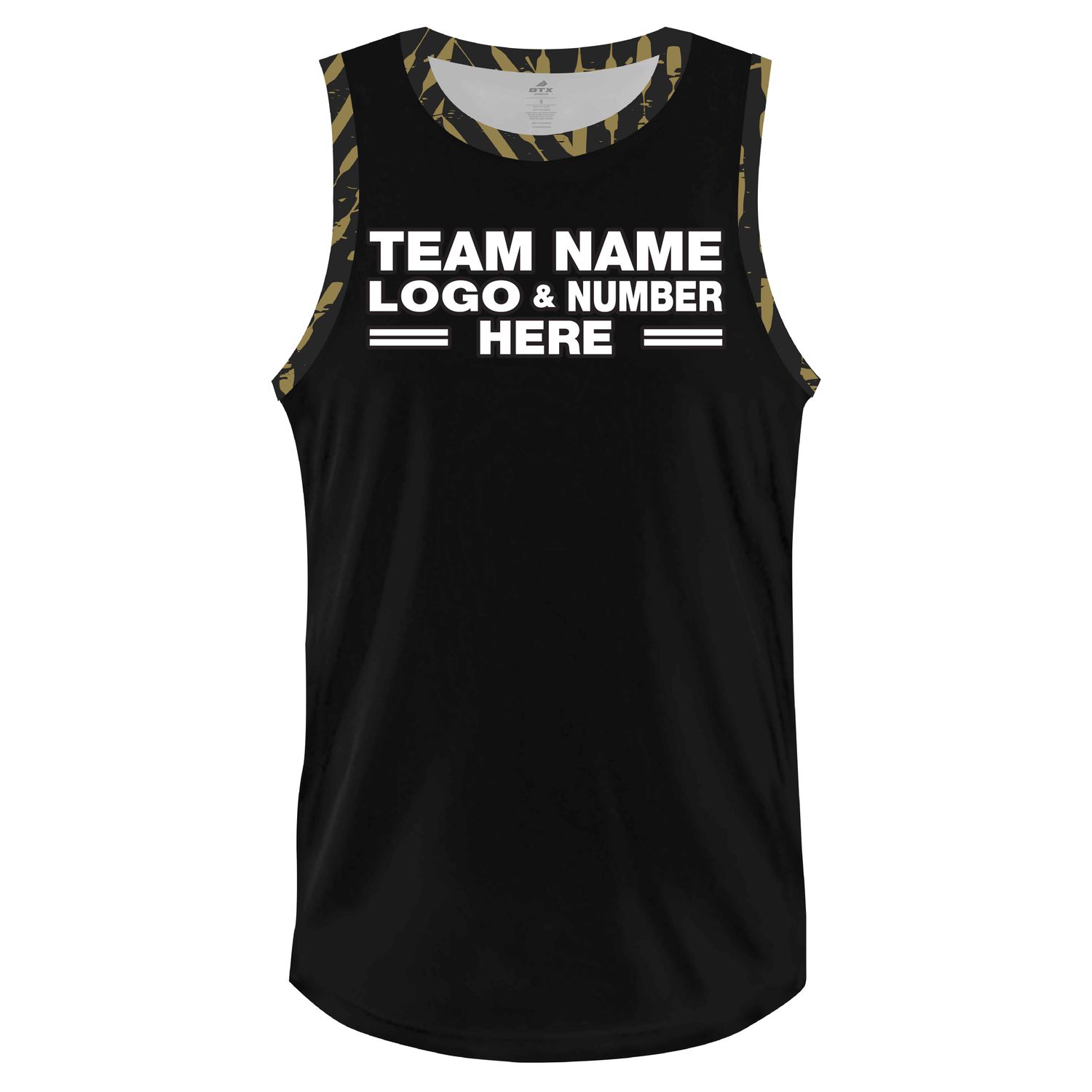 Custom Fully Sublimated Swarm Six Pattern Black Gold Performance Basketball Uniform Jersey 22280