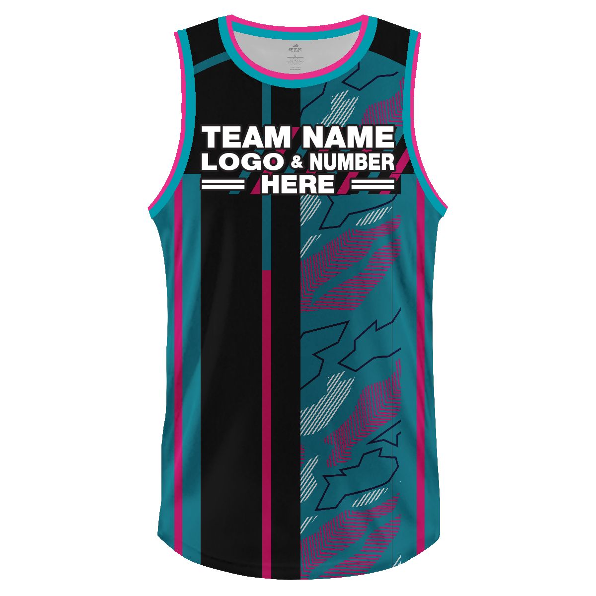 Custom Fully Sublimated Leaves Pattern Teal Black Pink Performance Basketball Uniform Jersey 22350