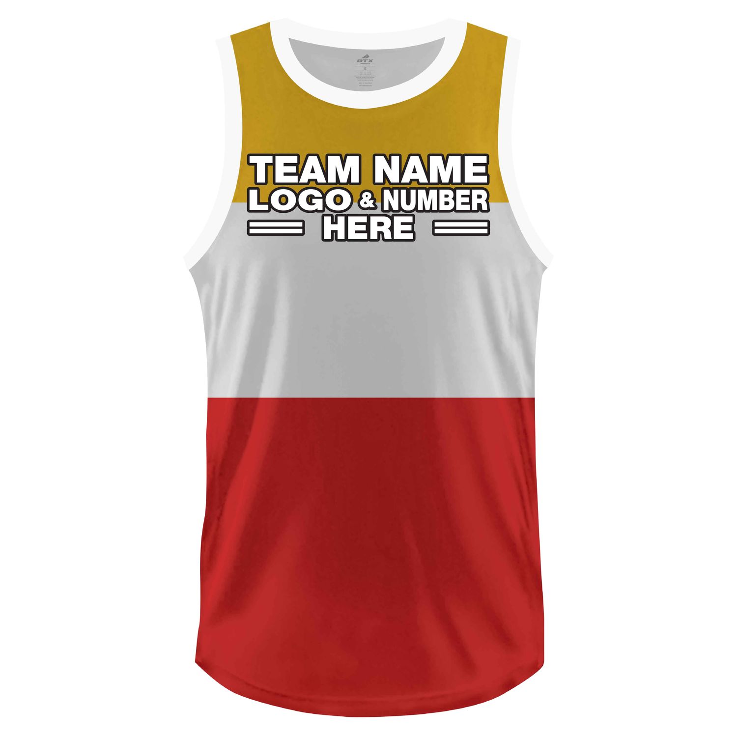Custom Fully Sublimated 3 Color Pattern Red Yellow White Performance Basketball Uniform Jersey 22877