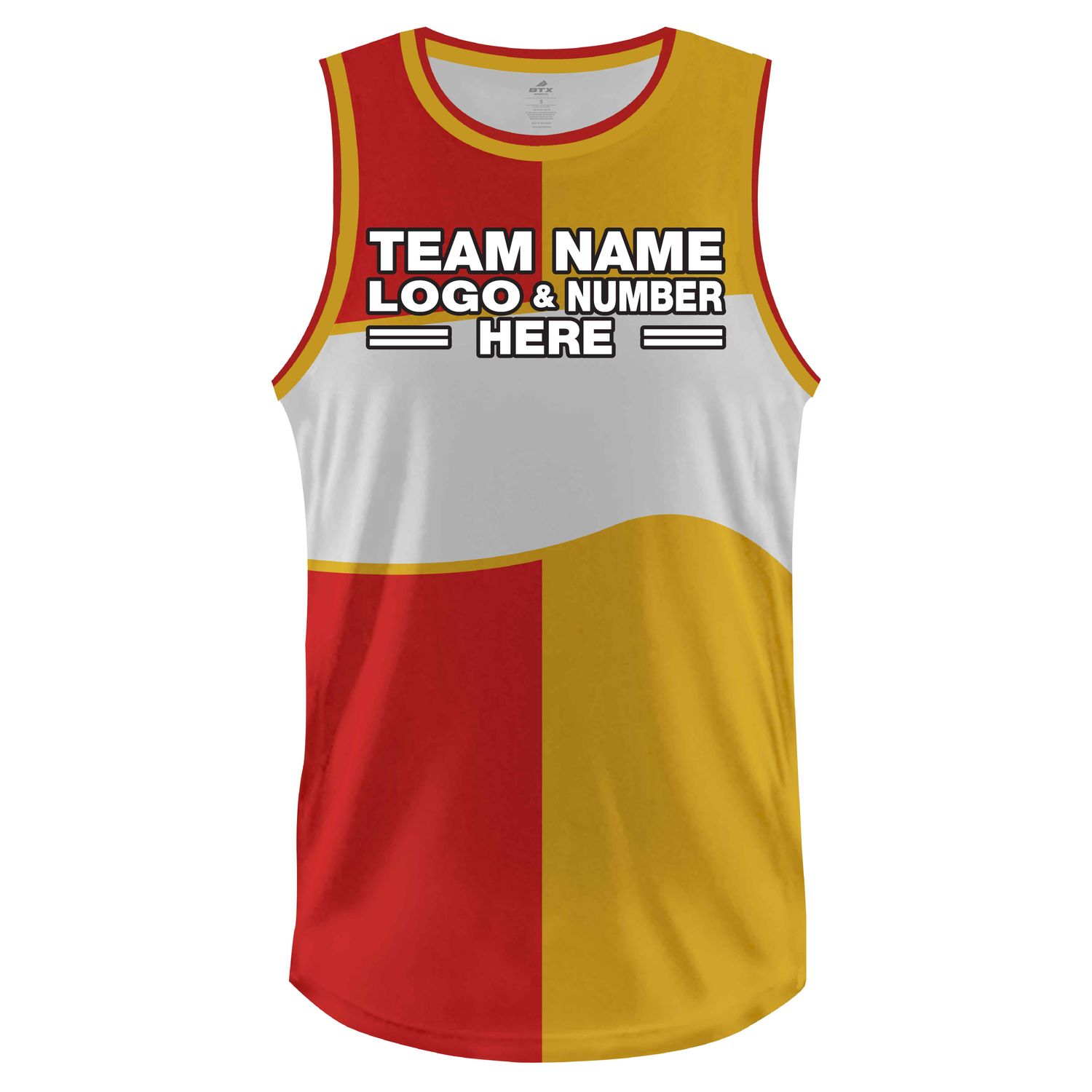 Custom Fully Sublimated Abstract Pattern Red Yellow White Performance Basketball Uniform Jersey 22867