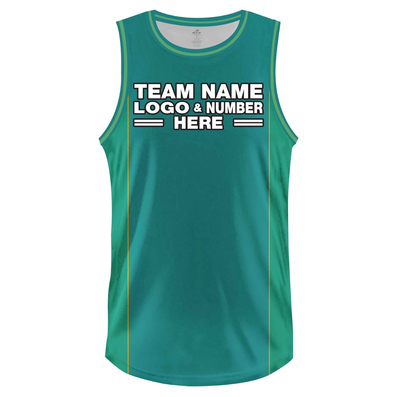 Custom Fully Sublimated Essential Four Pattern Teal Yellow Performance Basketball Uniform Jersey 23007