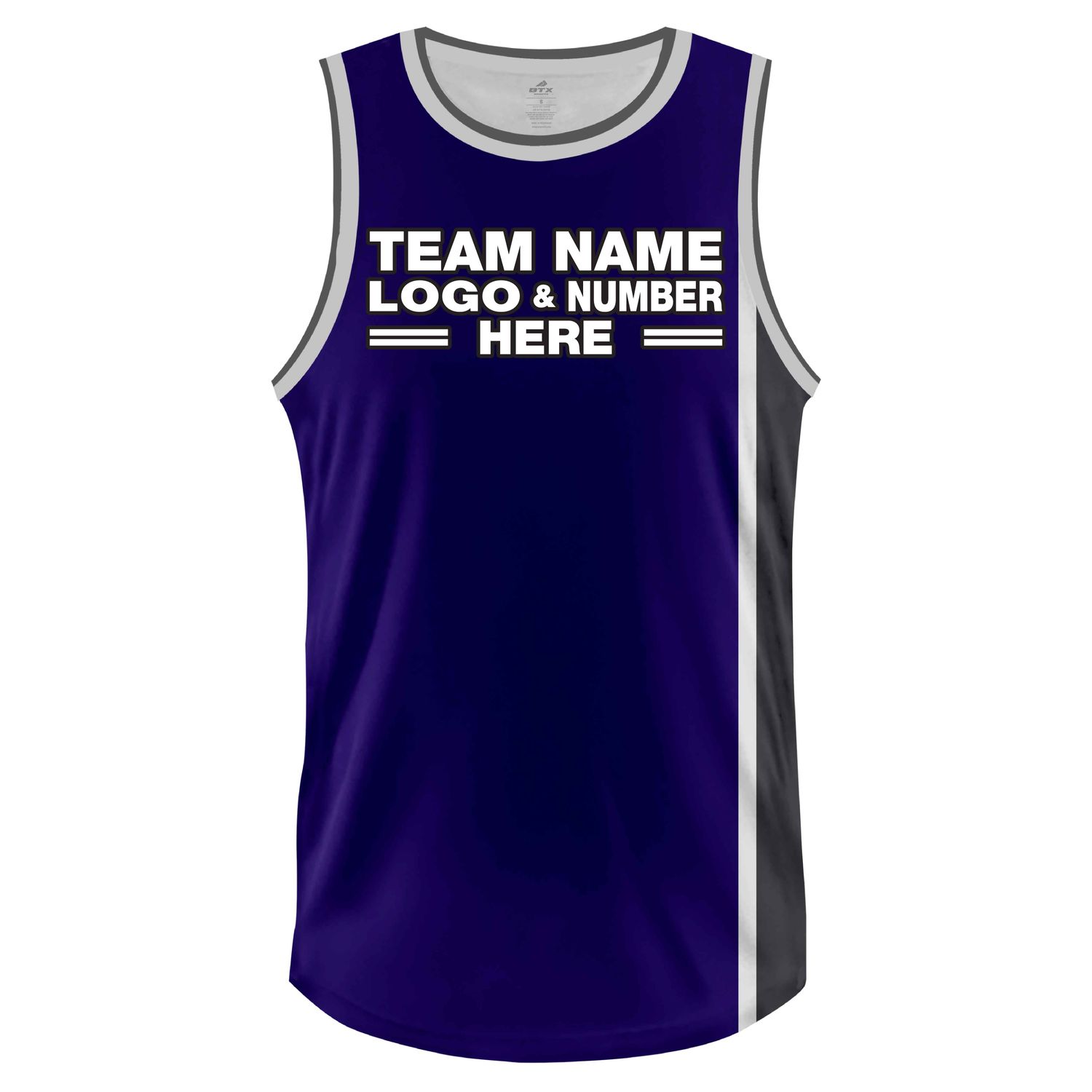 Custom Fully Sublimated Elementary Pattern Purple Black White Performance Basketball Uniform Jersey 23237