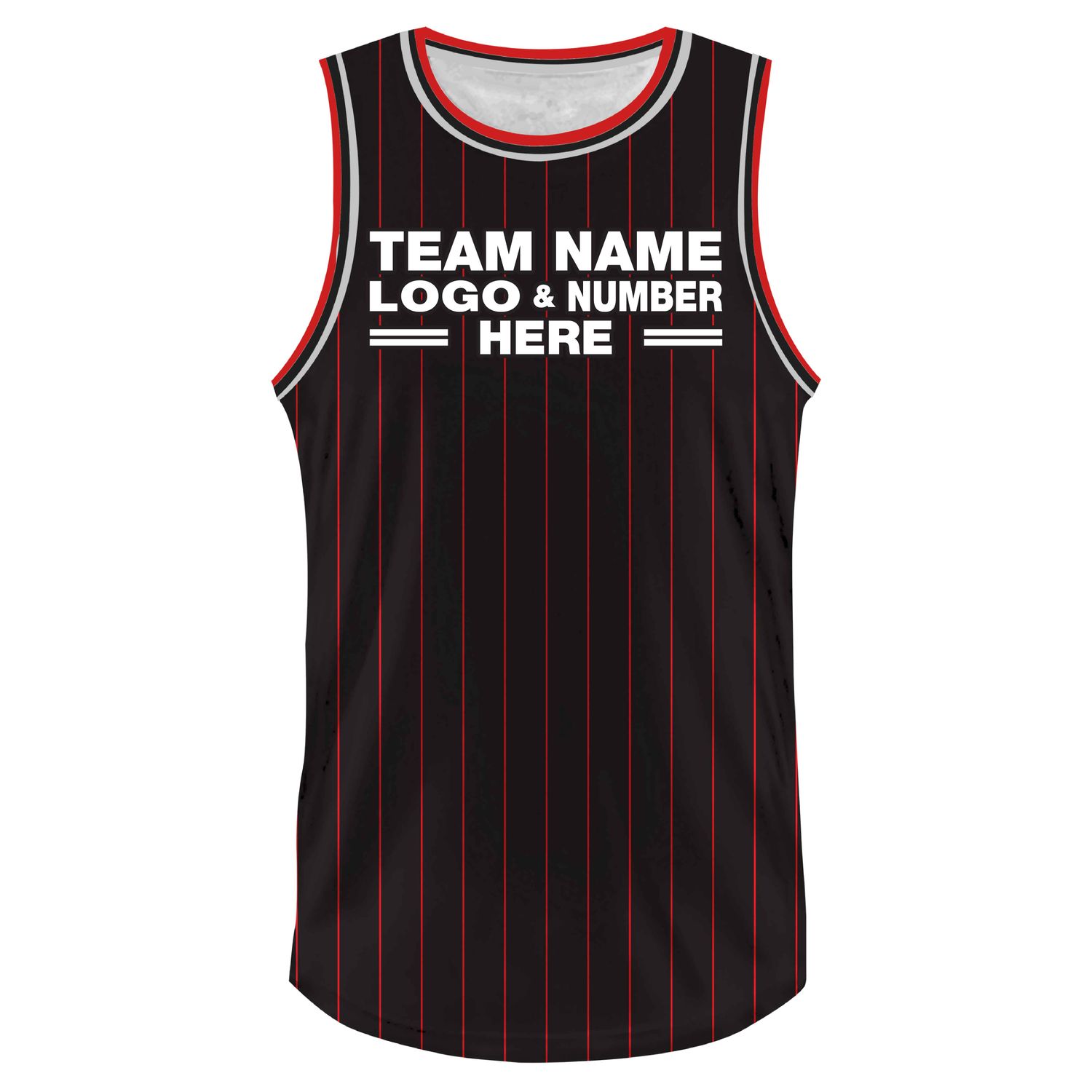 Custom Fully Sublimated Vertical Stripes Eight Pattern Black Red Performance Basketball Uniform Jersey 23387