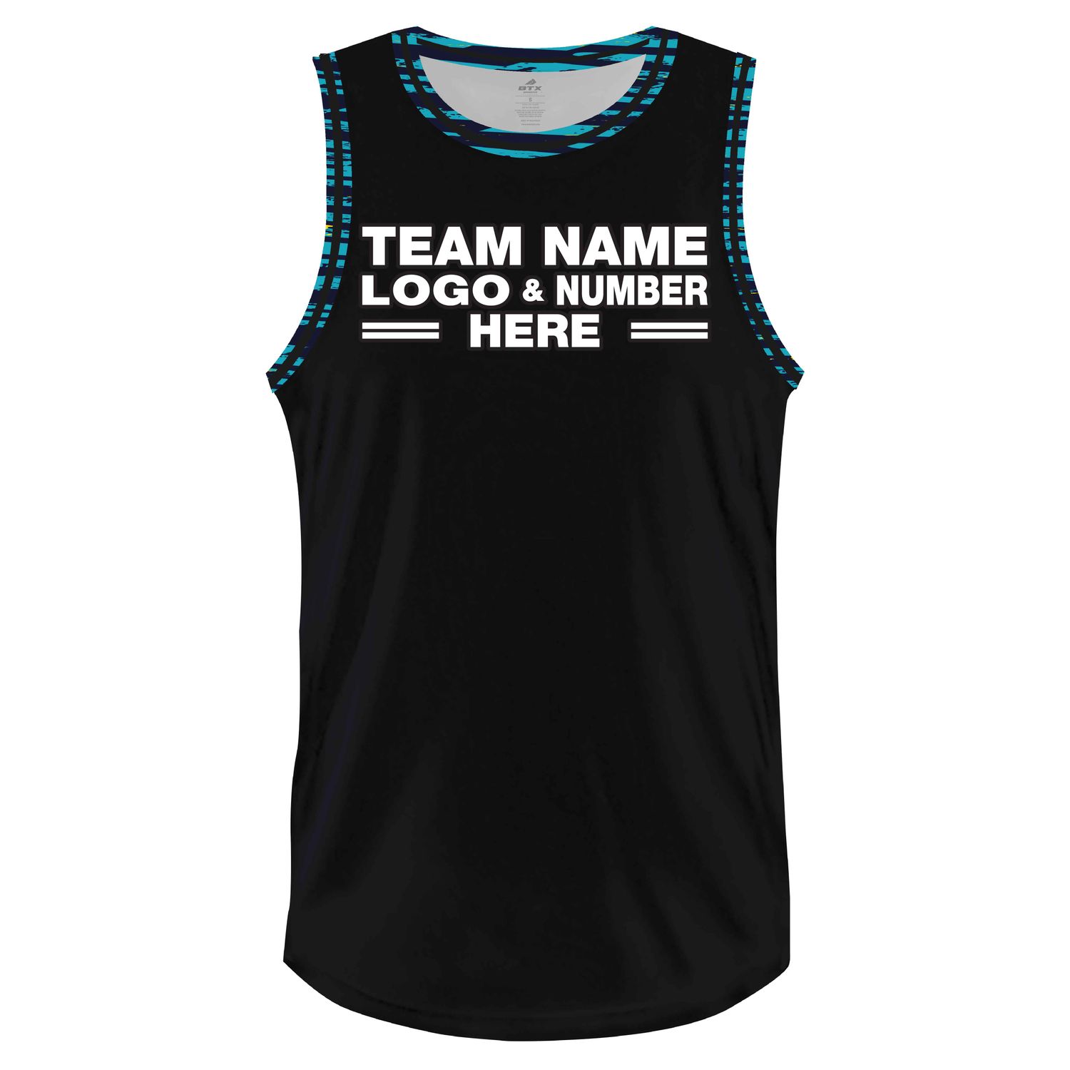 Custom Fully Sublimated Ripped Two Pattern Black SkyBlue Teal Performance Basketball Uniform Jersey 23517