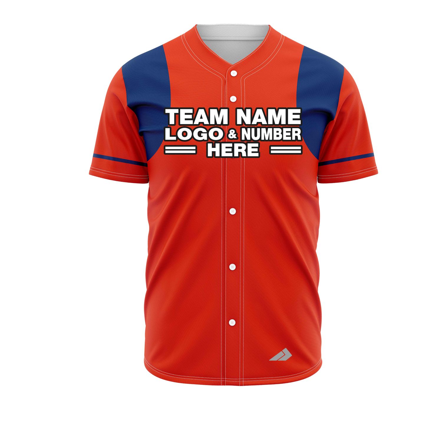 Custom Fully Sublimated Unique Six Pattern Orange Blue Performance Baseball Softball Full Buttons Jersey 25029