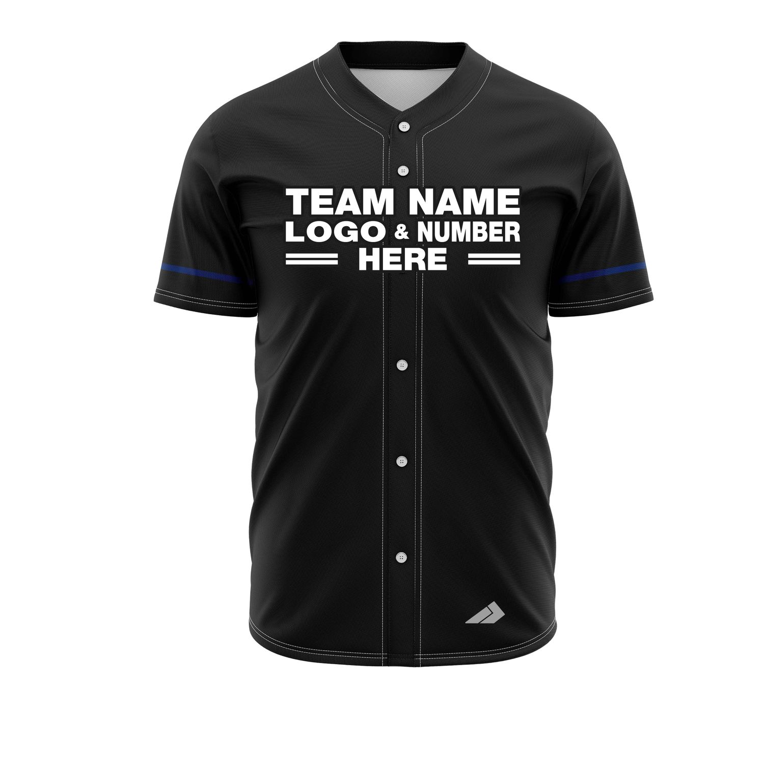 Custom Fully Sublimated Strong Two Pattern Dark Blue Performance Baseball Softball Full Buttons Jersey 25030