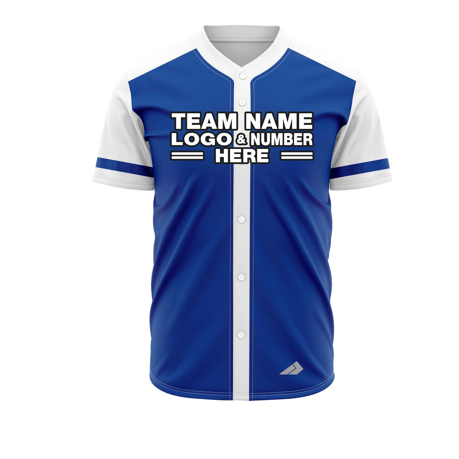 Custom Fully Sublimated Radiant Three Pattern Blue White Performance Baseball Softball Full Buttons Jersey 25036