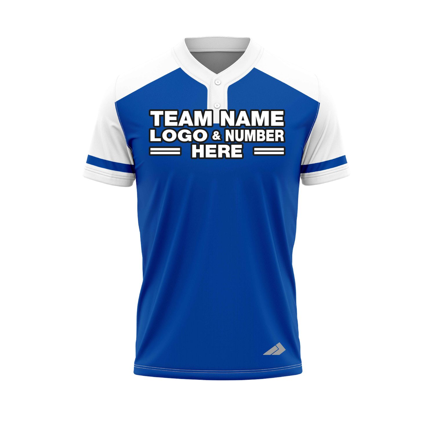 Custom Fully Sublimated Radiant Three Pattern Blue White Performance Baseball Softball Two Buttons Jersey 25080