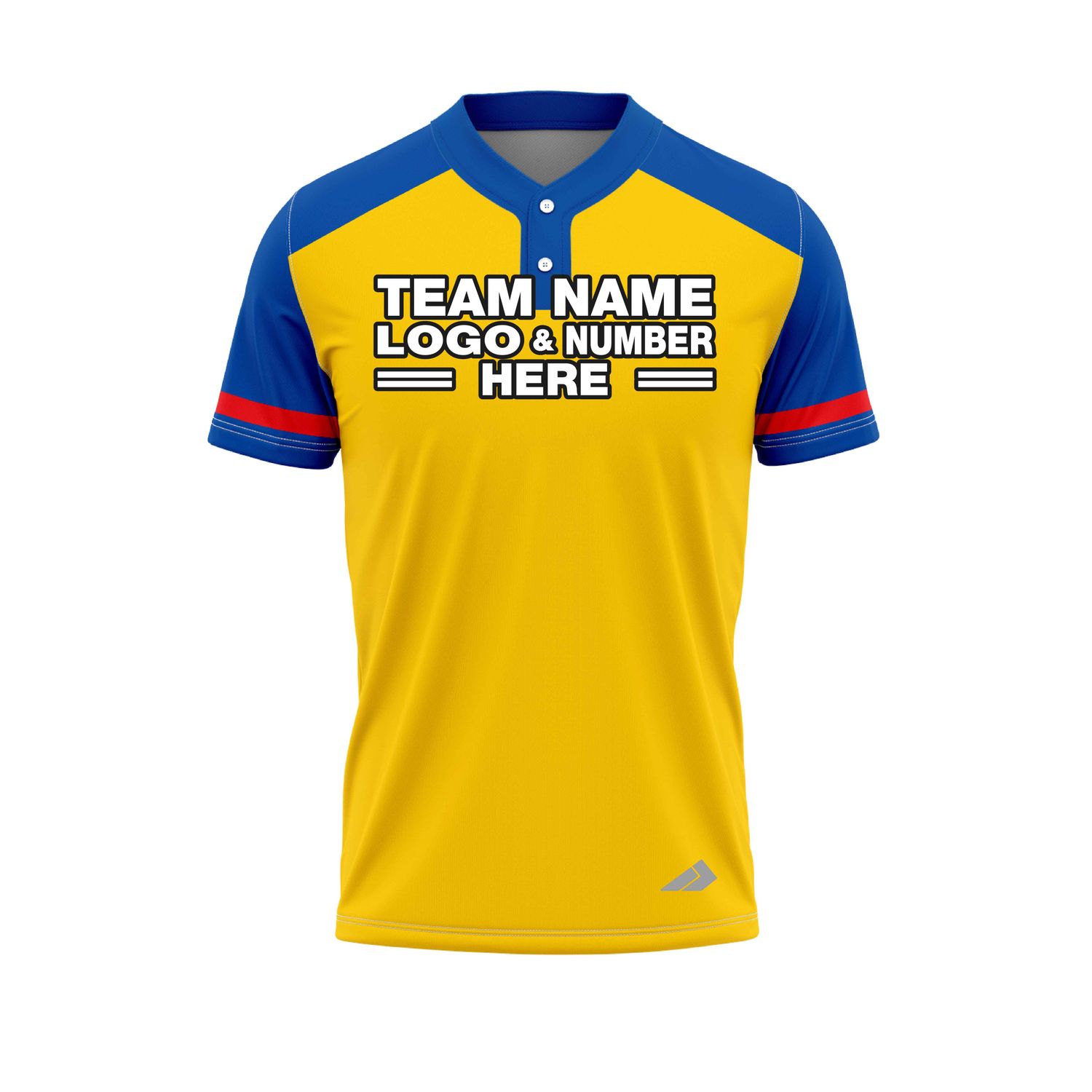 Custom Fully Sublimated Radiant Eight Pattern Yellow Blue Red Performance Baseball Softball Two Buttons Jersey 25085