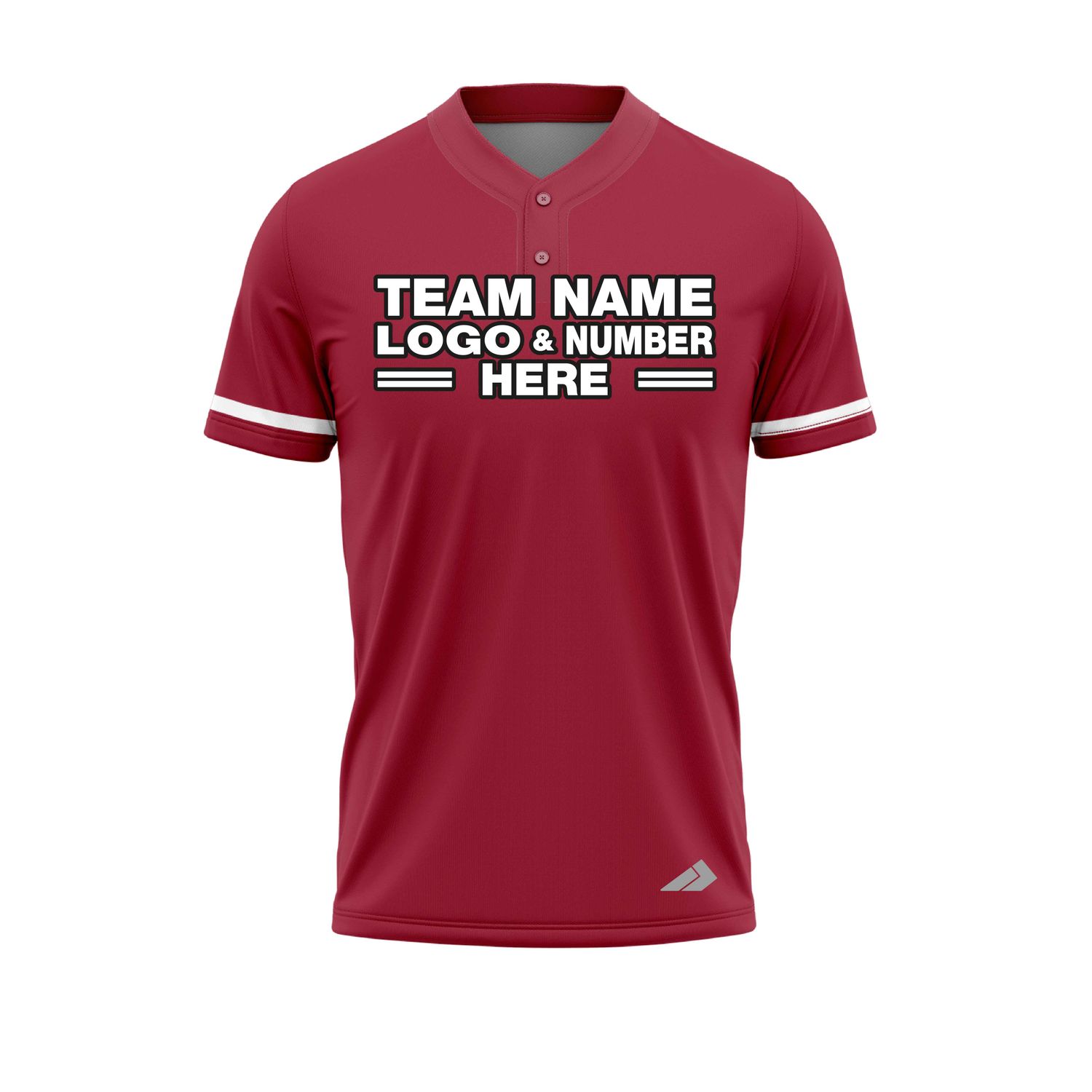 Custom Fully Sublimated Solid Seven Pattern Red White Performance Baseball Softball Two Buttons Jersey 25058