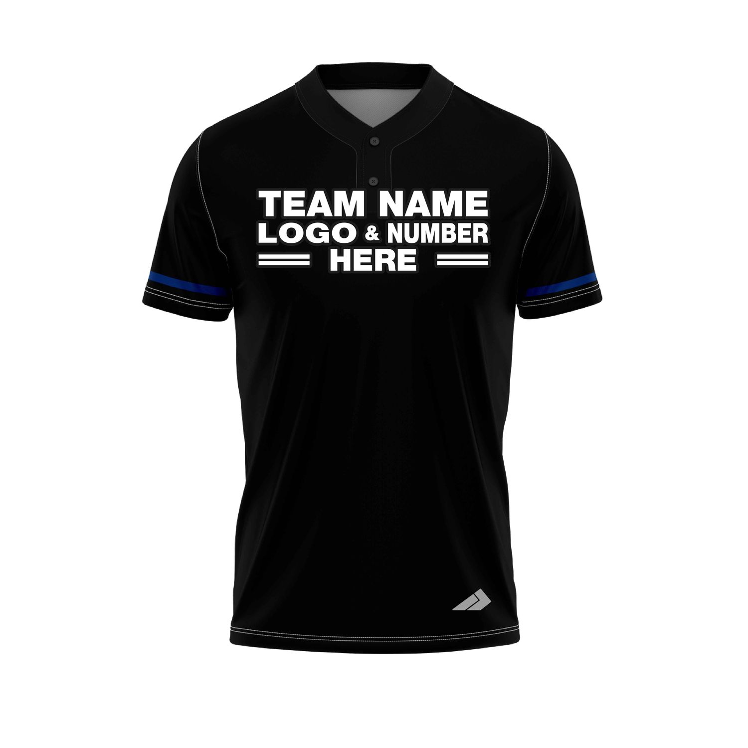 Custom Fully Sublimated Strong Two Pattern Dark Blue Performance Baseball Softball Two Buttons Jersey 25075