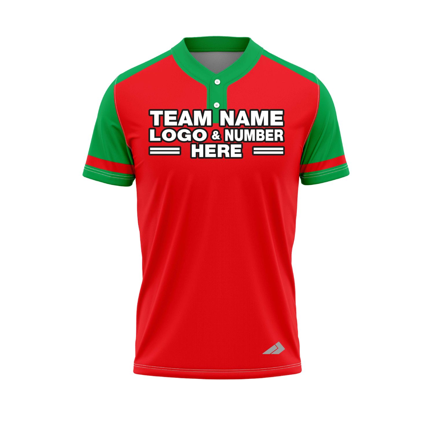 Custom Fully Sublimated Radiant Four Pattern Red Green Performance Baseball Softball Two Buttons Jersey 25081