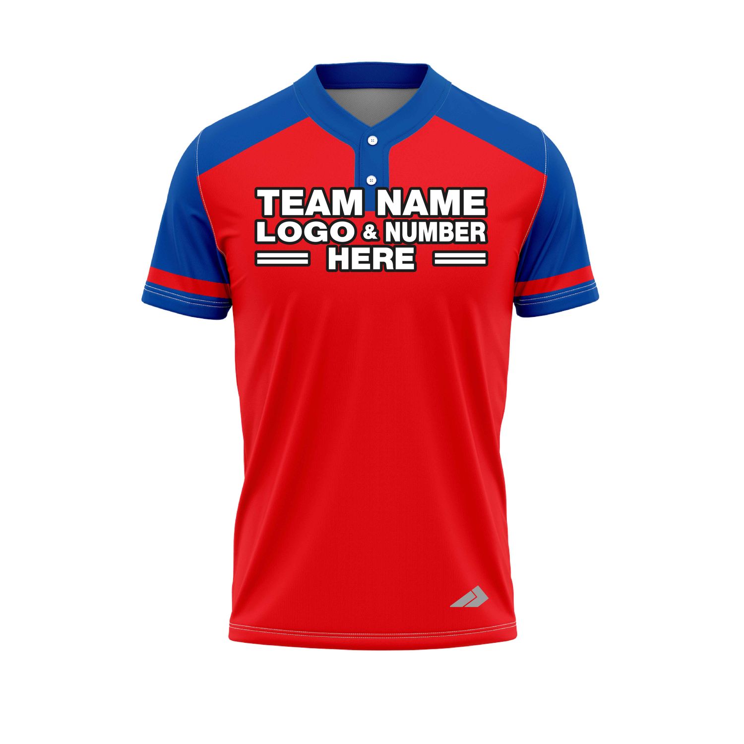 Custom Fully Sublimated Radiant Seven Pattern Red Blue Performance Baseball Softball Two Buttons Jersey 25084