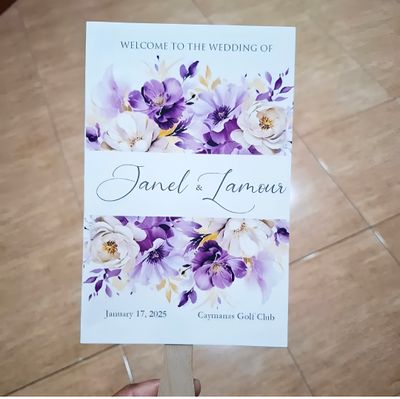 Purple Floral Hand Fan