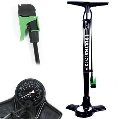 Ultracycle, NEW 2022 PUMP with 100mm Gauge and EZEZ Pump Head 160psi - BLACK