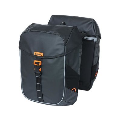 Basil - Miles MIK, Pannier, 34L, Black/Orange