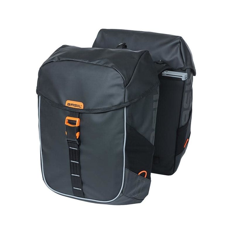 Basil - Miles MIK, Pannier, 34L, Black/Orange