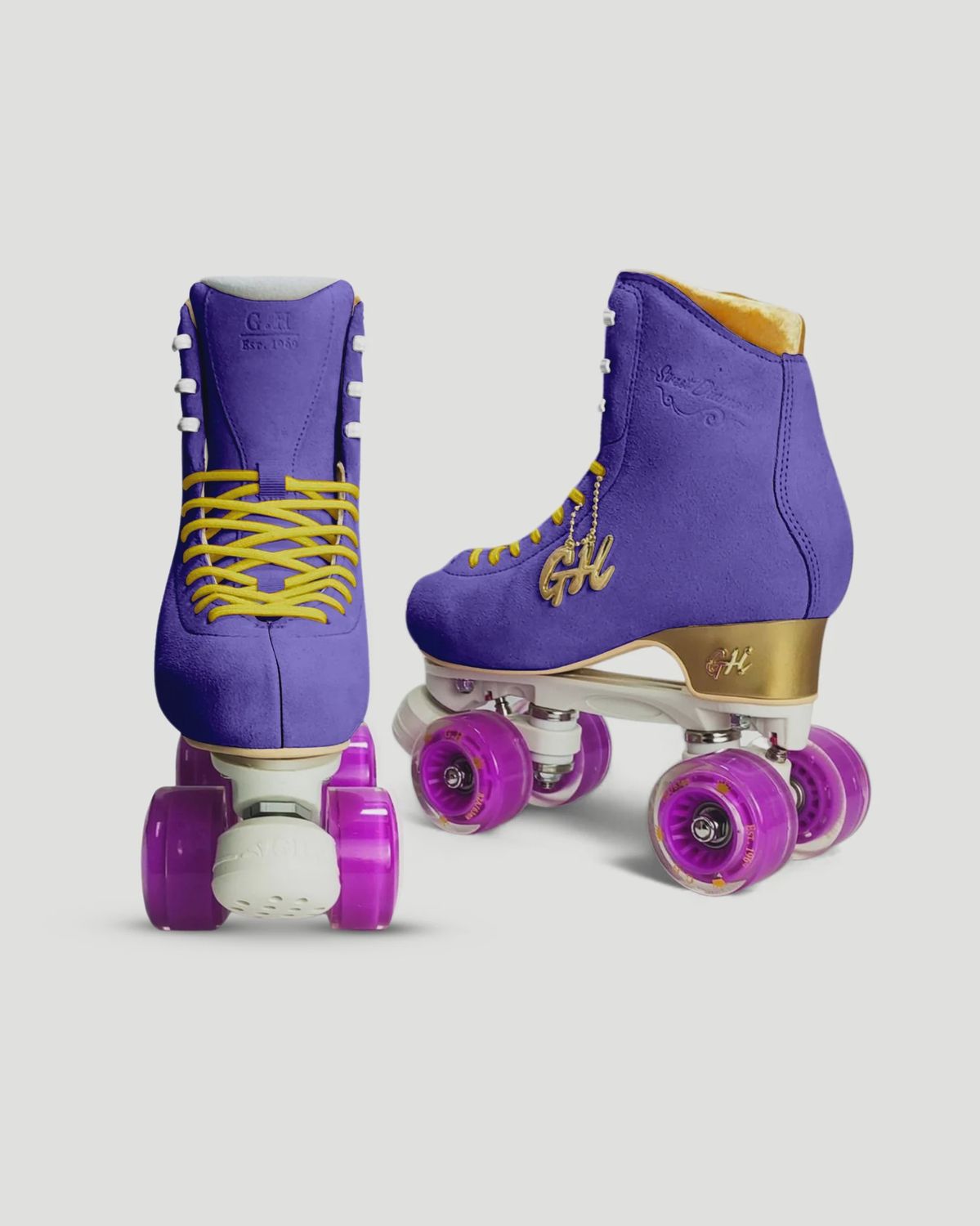 GH SKATE Street Diamond w/without air holes Quad Roller Skates, COLOR: DARK PURPLE, Size: J8