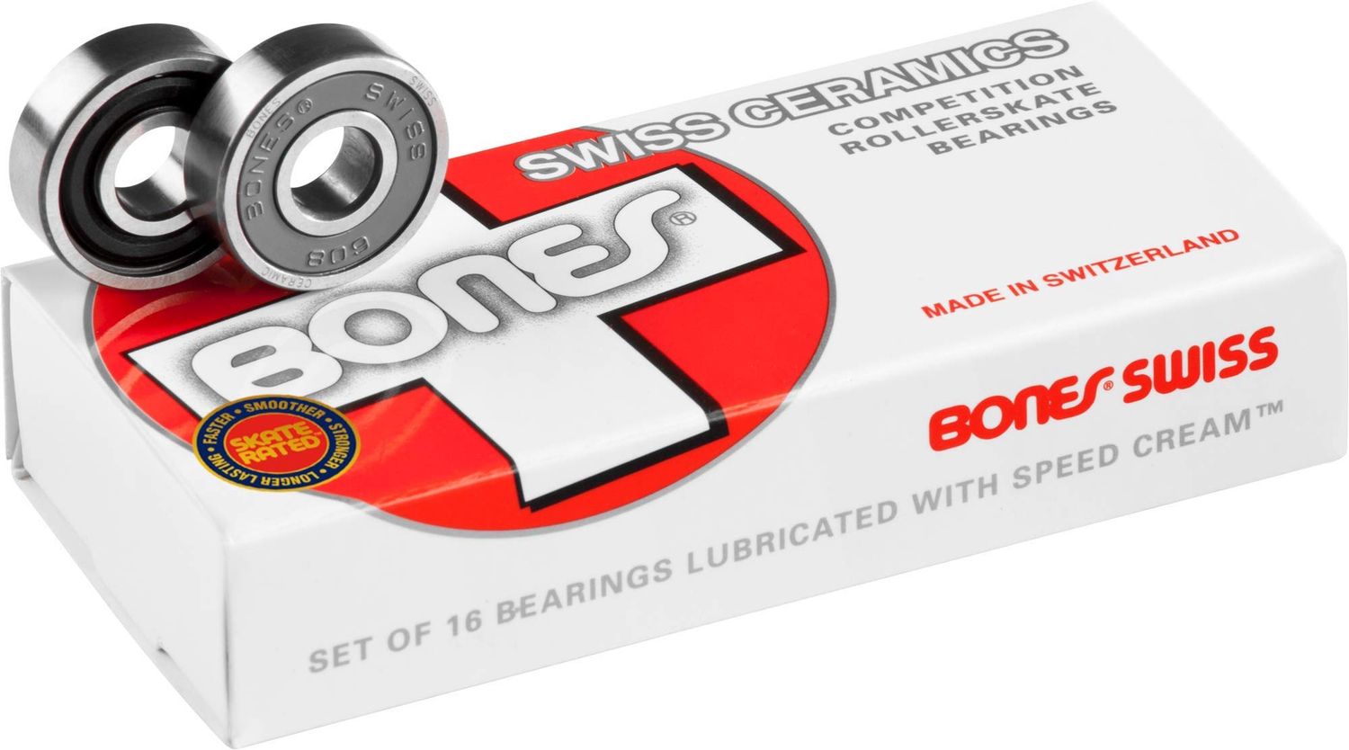 Bones Swiss Ceramics Skate Bearings 16PK IN 7MM OR 8MM