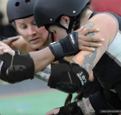 HELMET, WRIST GUARDS, AND KNEE PADS