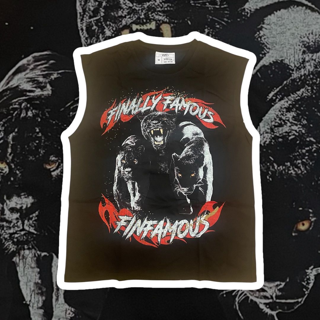 Fin Famous Panther Muscle Tee – Jet Black
