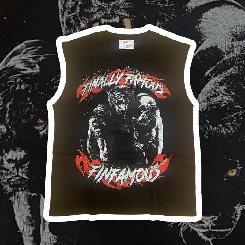 Fin Famous Panther Muscle Tee – Jet Black