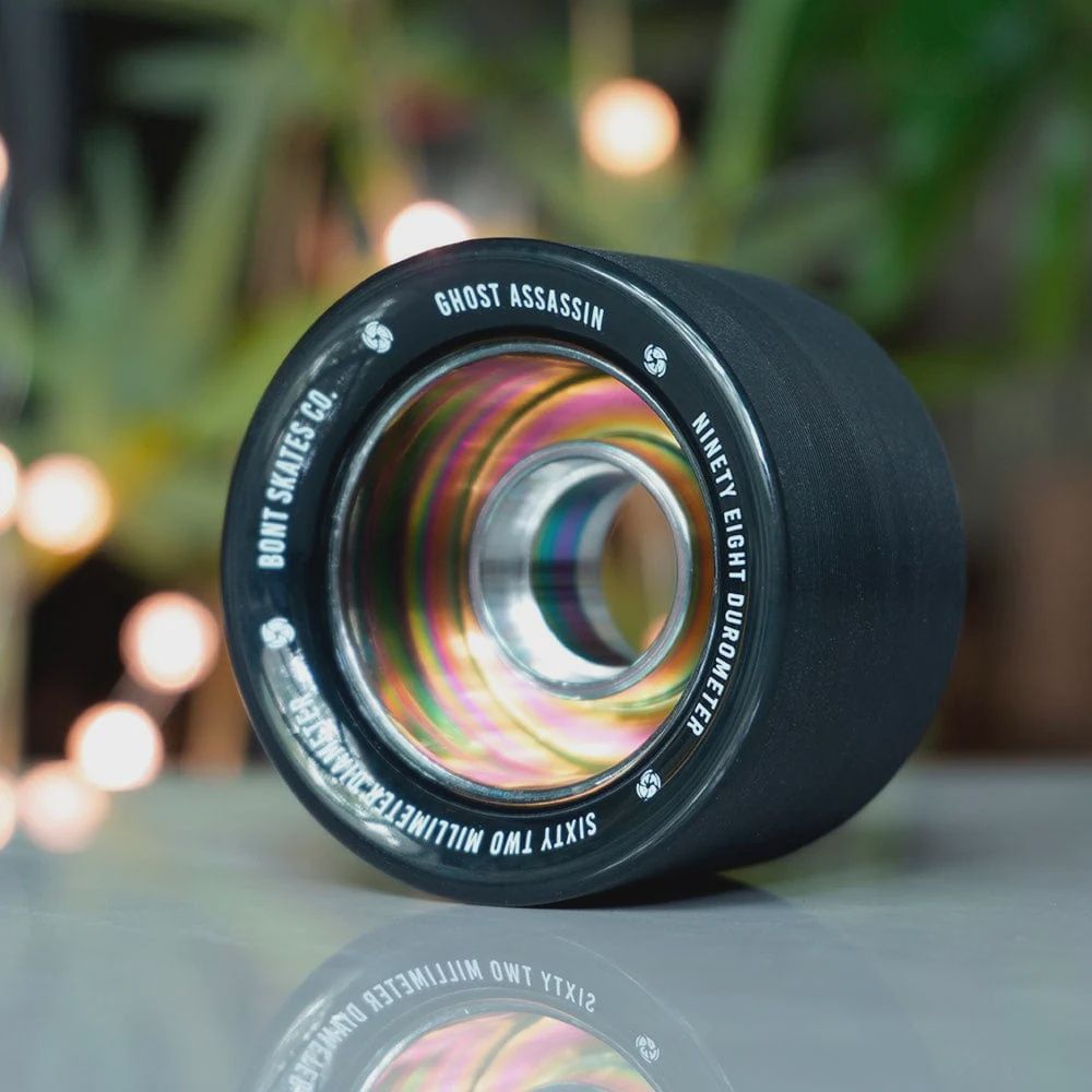 BONT Ghost Assassin Indoor &amp; Jam Roller Skate Wheels, SIZE, COLOR &amp; HARDNESS: 62MM 98A BLACK