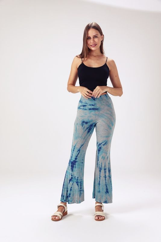 Tie Dye Leggings - Grey-Turquoise
