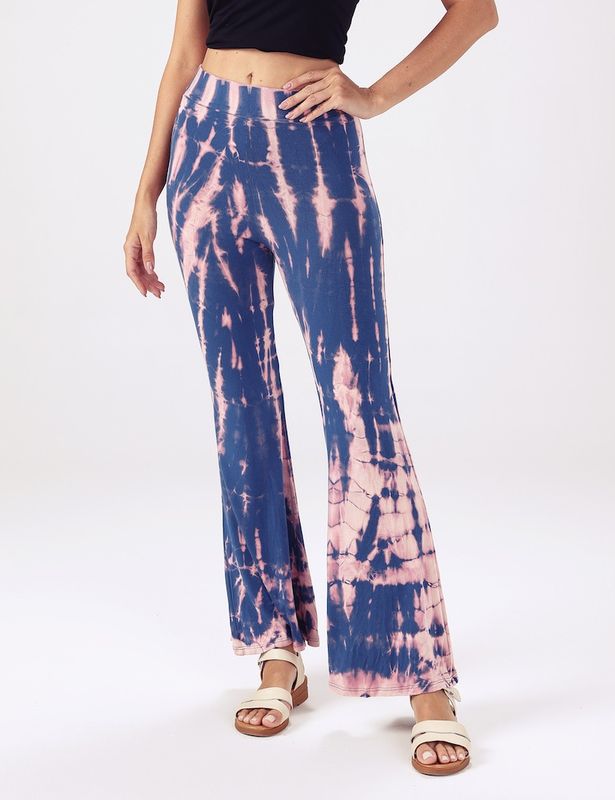 Tie Dye Leggings - Blue-Pink