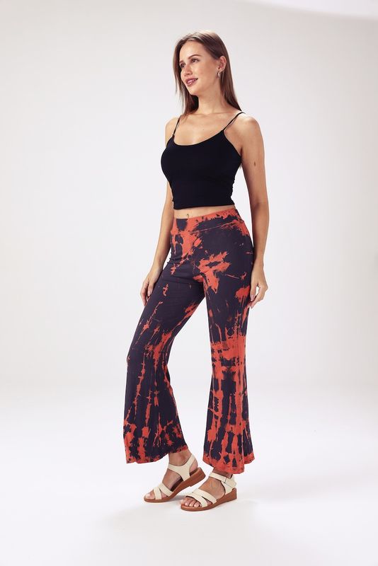 Tie Dye Leggings - Navy-Orange